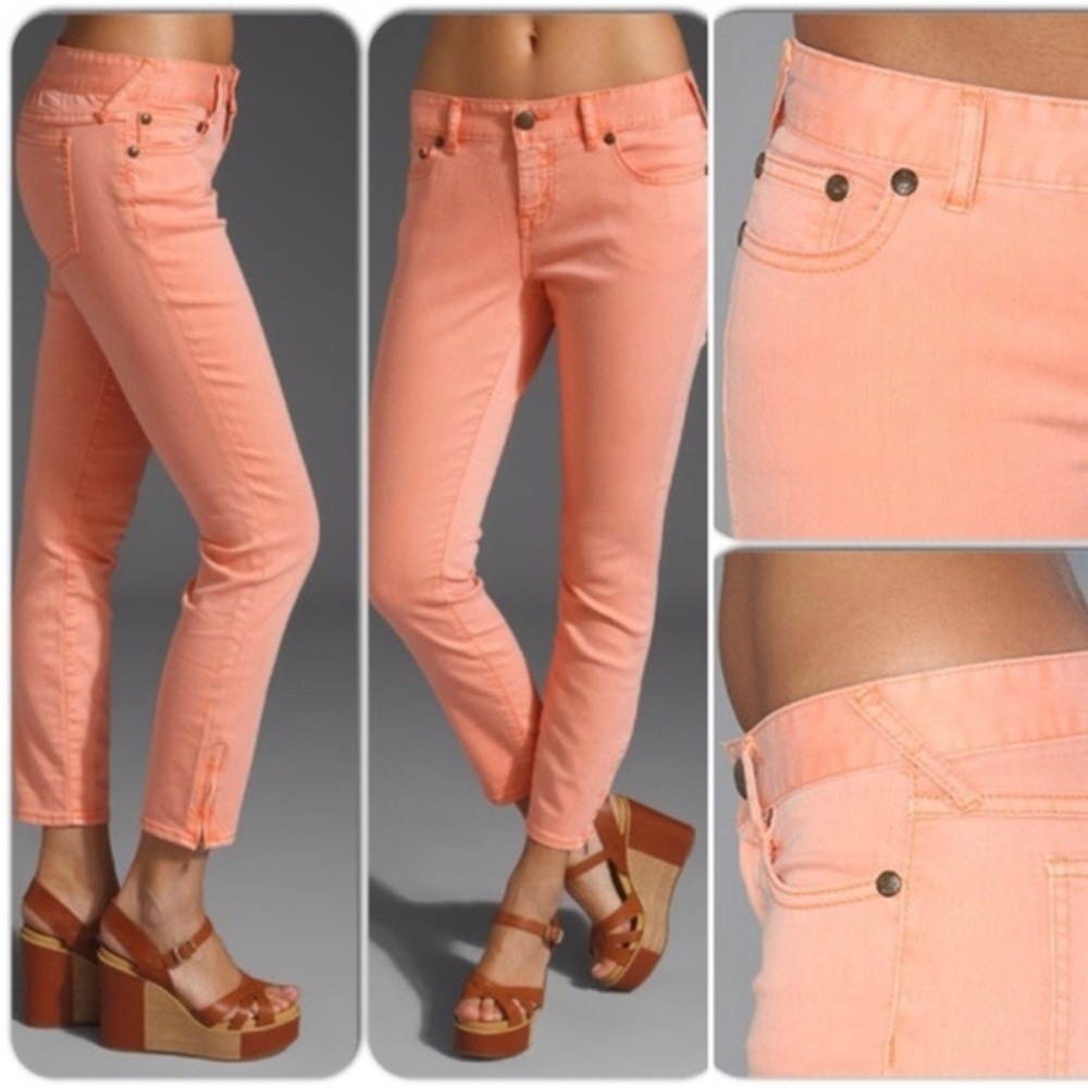 FREE PEOPLE skinny jeans in apricot color w30